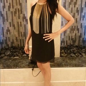 Marciano black dress with necklace accessory